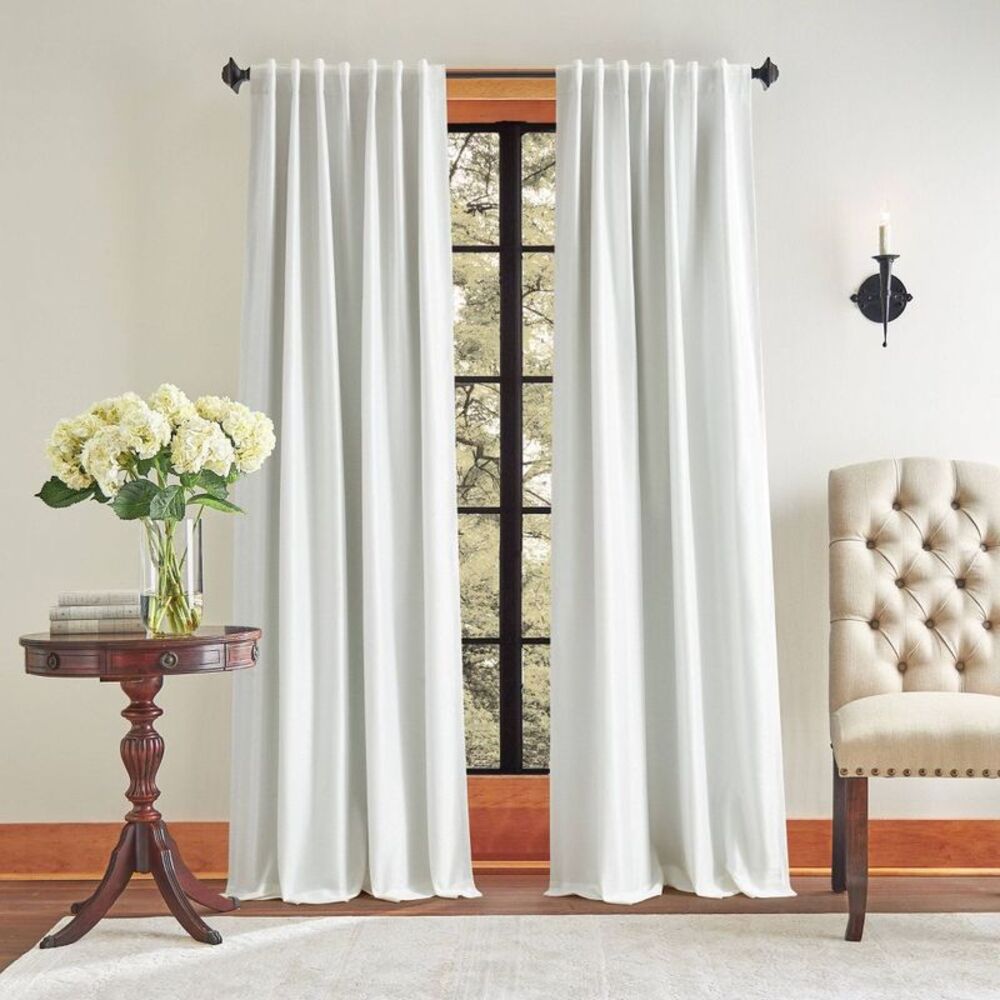 Martha Stewart - 95"x37" Martha Stewart 2pk Spellbound 84" Lined Bl White